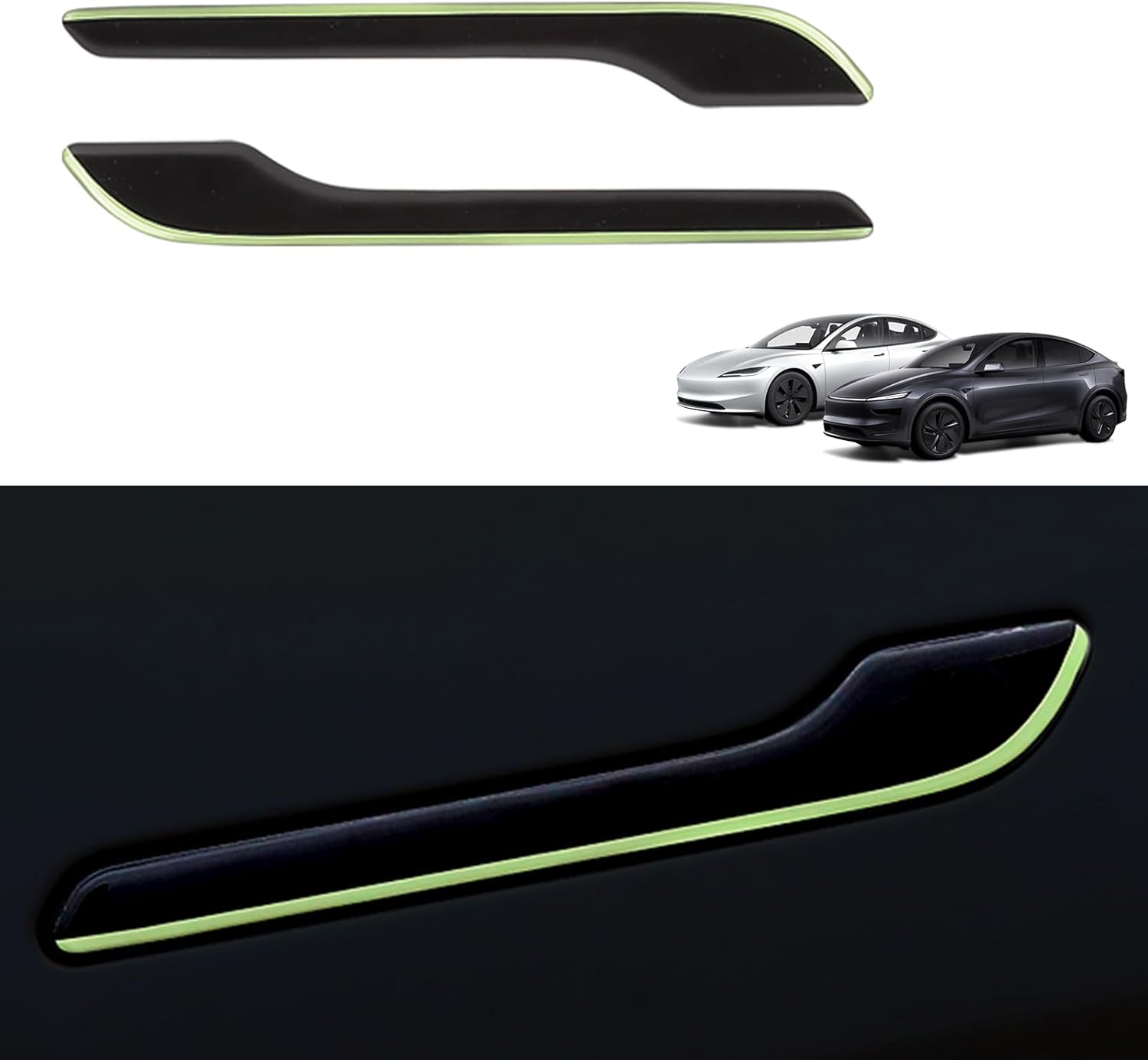 Car Door Handle Protector - テスラ車のステッカーモデル 3 Y ハイランドジュニパー 2021-2026 ドアハンドルカバープロテクター発光ハンドルキットカーアクセサリー