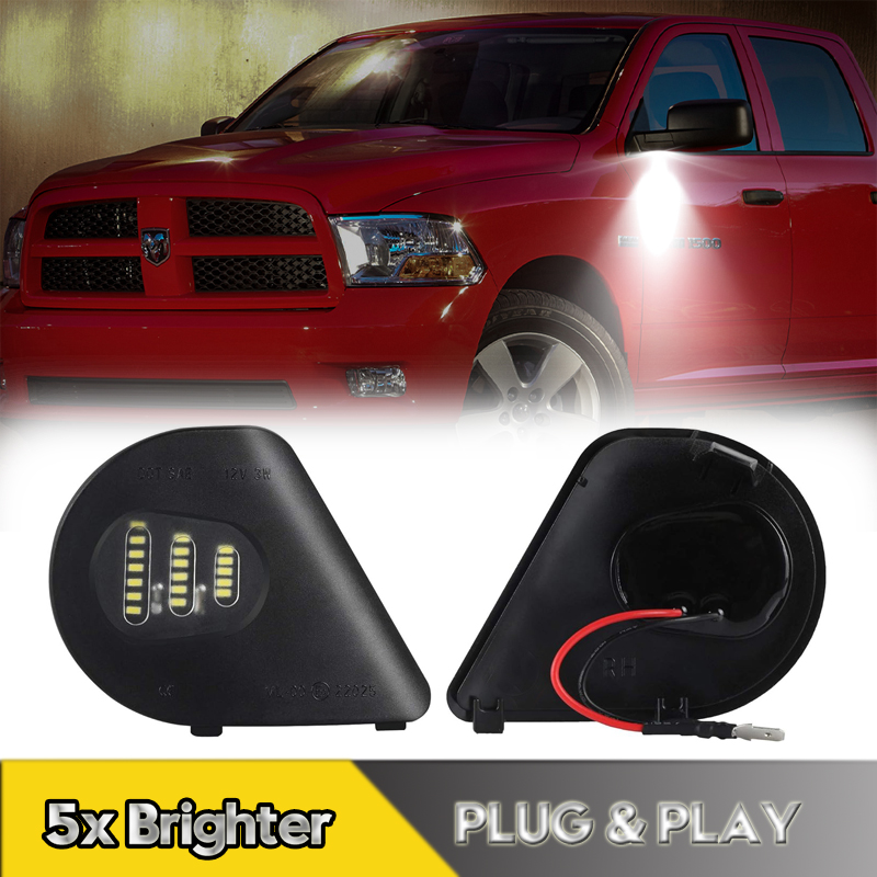 Car Accessories Under 100 - 2個入り エラーなし LED サイドミラーランプ パドルウェルカムライト ダッジ