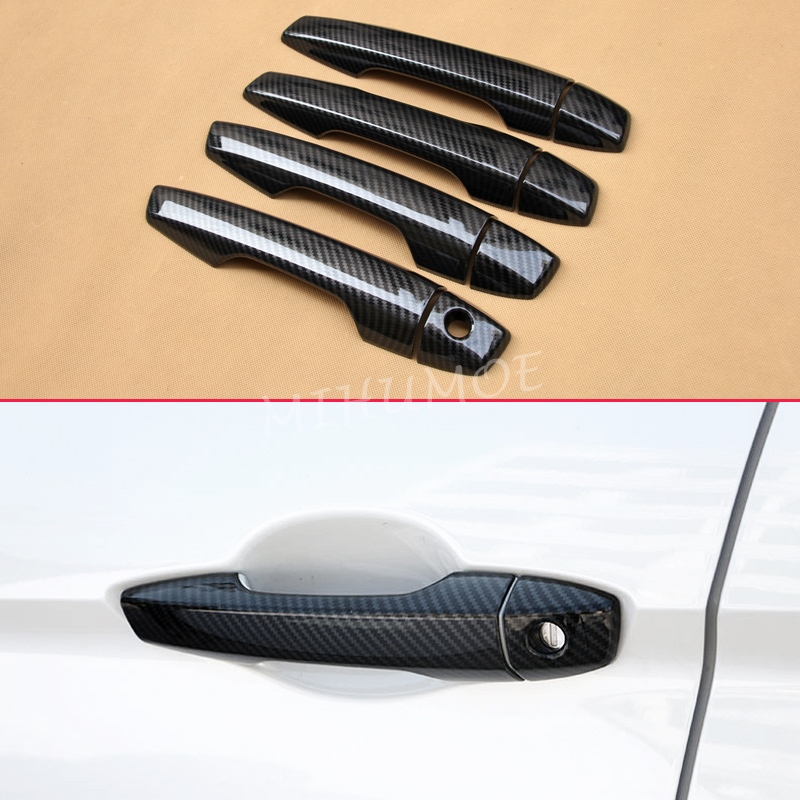 Car Door Handle Protector - 2018-2026年式三菱エクリプスクロス用キーレスカーボンファイバードアハンドルストリップカバートリムプロテクターアクセサリー