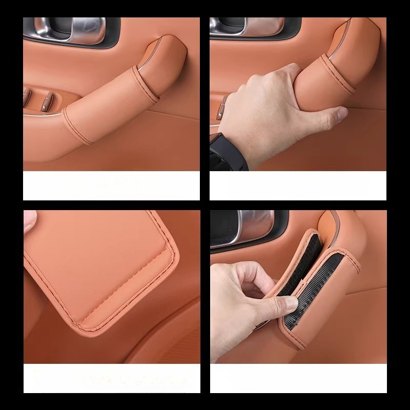 Car Door Handle Protector - 2024年式リープモーターC10車用インテリアドアハンドル用レザープロテクタースリーブ、内装改造アクセサリー