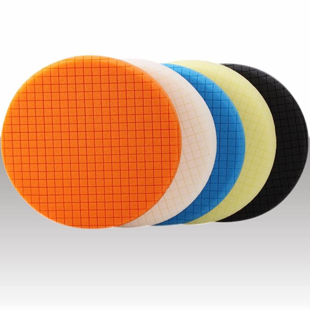 Car Wax Polishing Pad - 5 パック 6 インチ複合バフ研磨パッド切断スポンジパッドキットカーポリッシャー用自己粘着スポンジワックスがけ