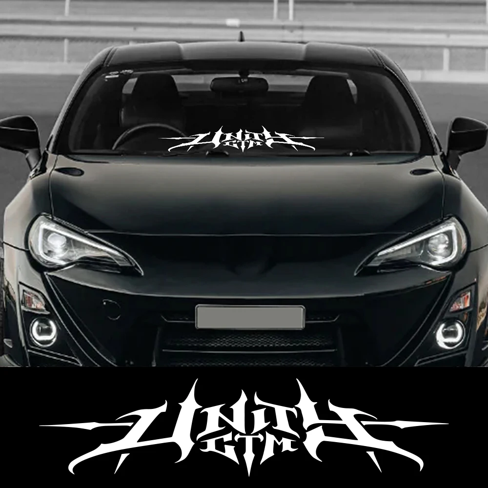 Car Accessories Banner - 車のフロントガラスのバナーステッカー,リアウィンドウ,GTMレーシング装飾,ビニールデカール,トラックドア,防水外部グラフィック,カーアクセサリー