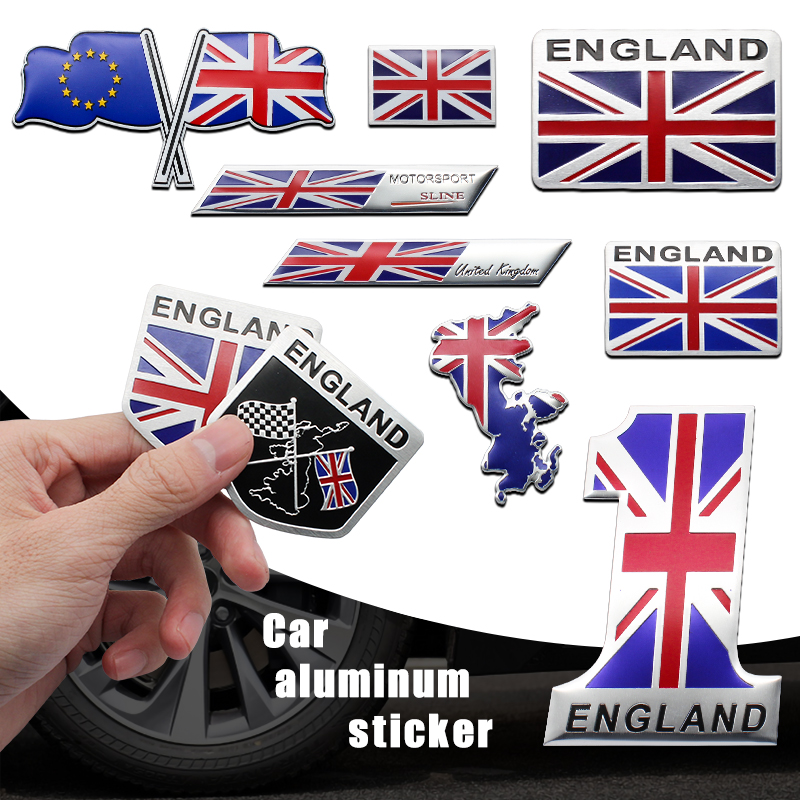 Car Accessories Uk - 3D アルミイングランド英国英国国旗マップ車オートバイバッジエンブレムデカールステッカーランドローバーミニジャガー用