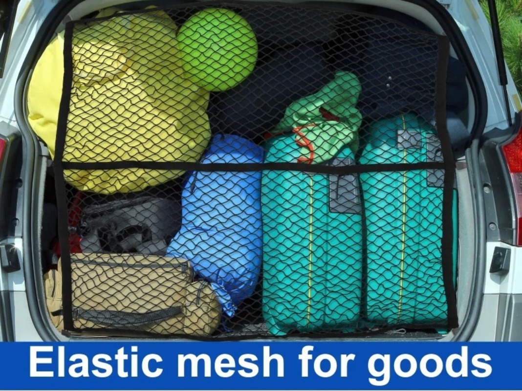 Car Cargo Net Trunk - 車用メッシュ伸縮ナイロンリアバックカーゴトランク収納オーガナイザー二層荷物ネットオートバックリアメッシュシートカーアクセサリー