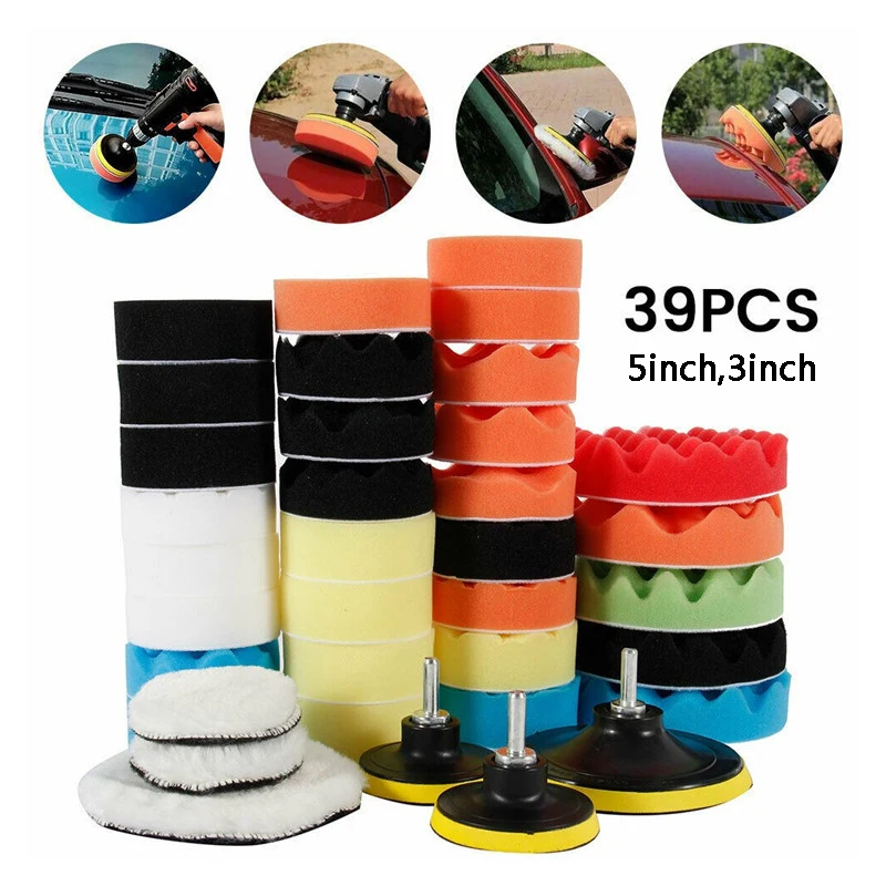 Car Wax Polishing Pad - 車磨きスポンジパッドキットフォームパッドバッファキット研磨機ワックスパッド自動車オートバイ車両用傷除去