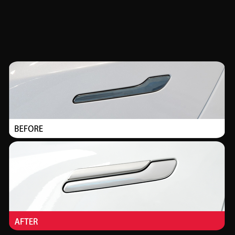 Car Door Handle Protector - 4 個ドアハンドルラップカバープロテクターステッカーテスラモデル 3 Y 黒 304