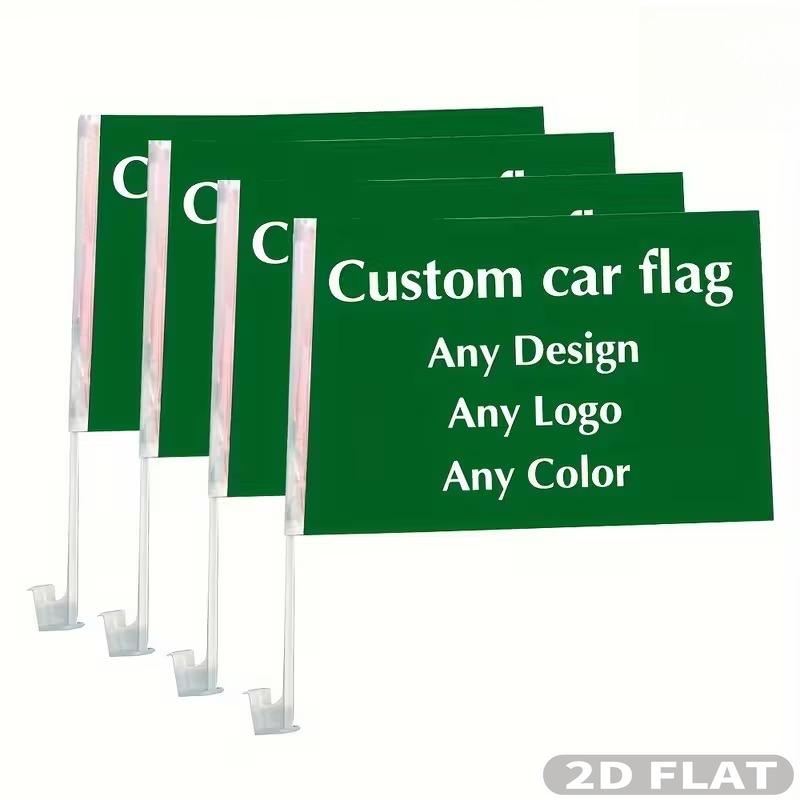 Car Accessories Banner - 1枚/4枚/8枚 カスタム2Dフラットカーフラッグ、オリジナルカーフラッグデザイン、カスタマイズフラッグバナー、30x45cm 12x18インチ ウィンドウフラッグ