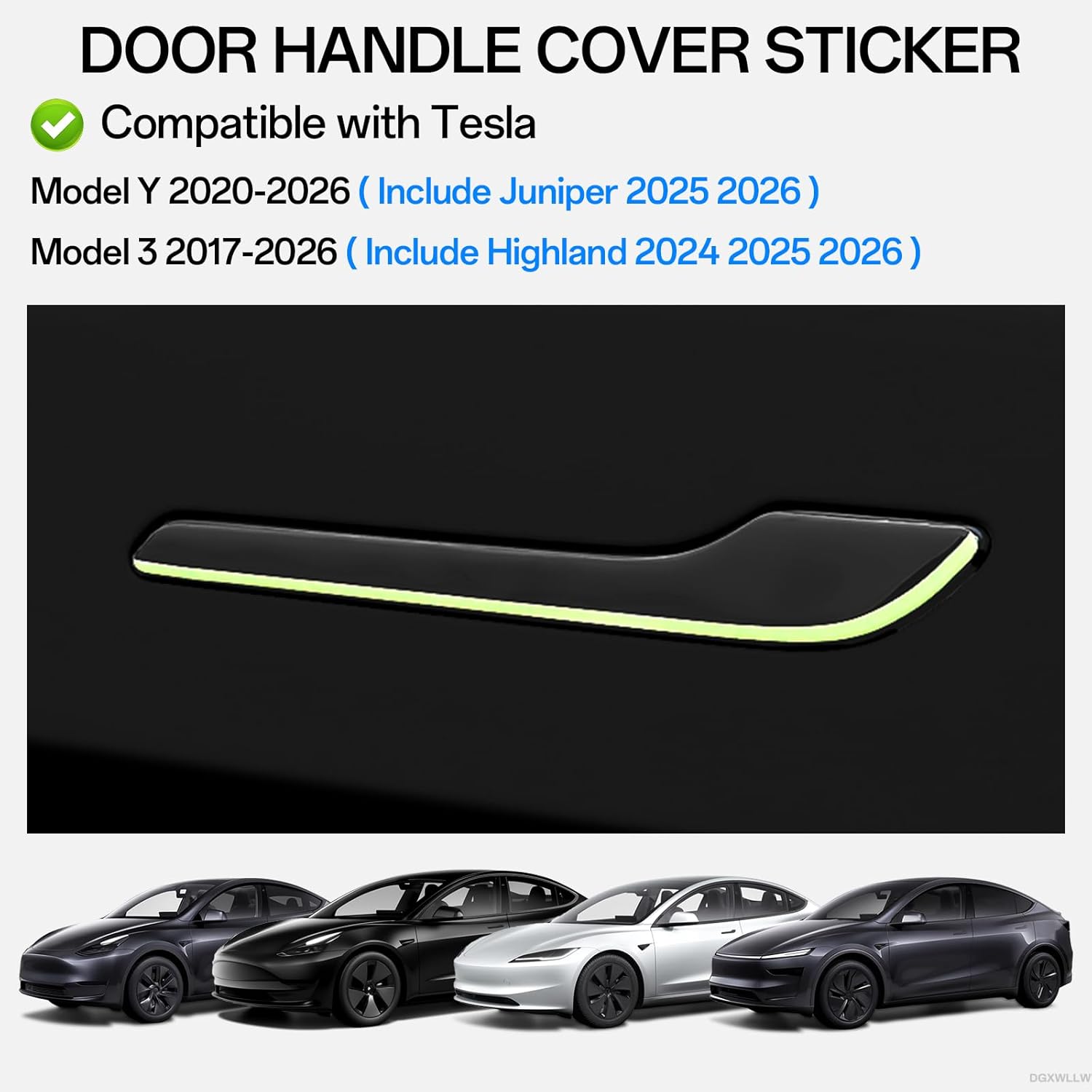 テスラ車のステッカーモデル 3 Y ハイランドジュニパー 2 - Car Door Handle Protector のレビューと価格