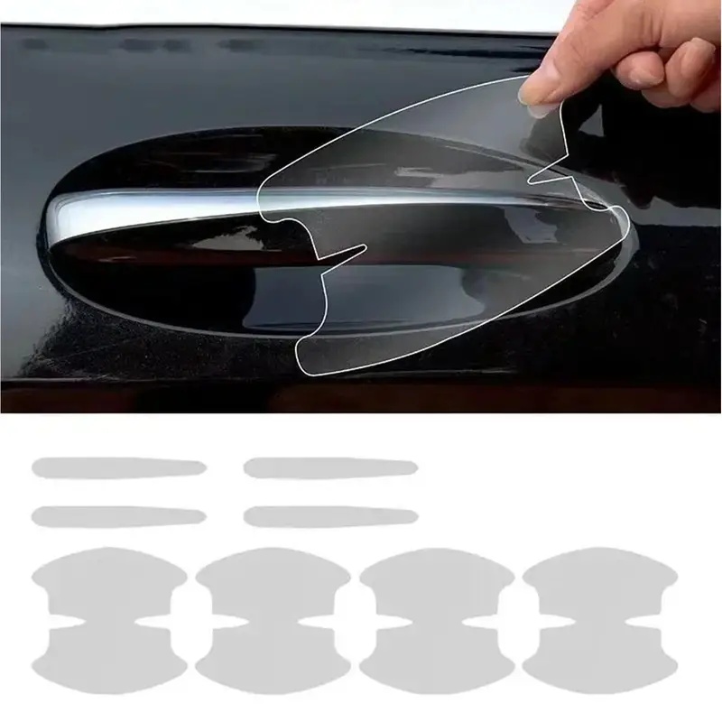 車のドアハンドルステッカー 8 枚透明目に見えないデカール車 - Car Door Handle Protector のレビューと価格