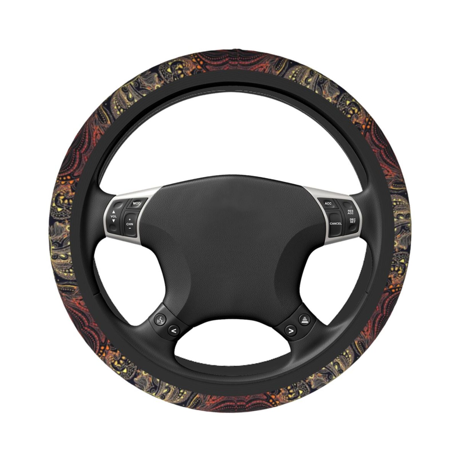 フェニックスフェザープリントステアリングホイールカバー滑り止 - Car Accessories Phoenix のレビューと価格
