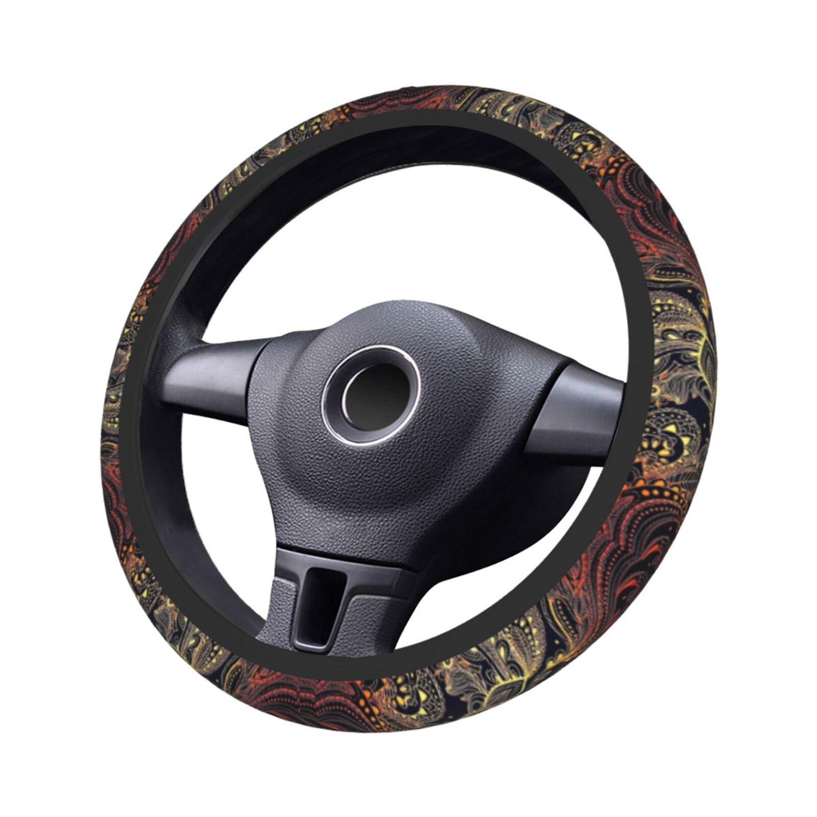 フェニックスフェザープリントステアリングホイールカバー滑り止 - Car Accessories Phoenix のレビューと価格