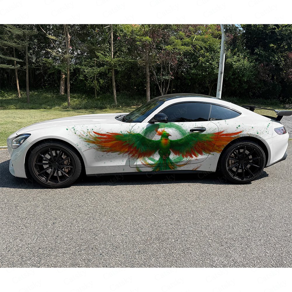 2 個グリーン & オレンジの羽根付きフェニックスカーサイド - Car Accessories Phoenix のレビューと価格