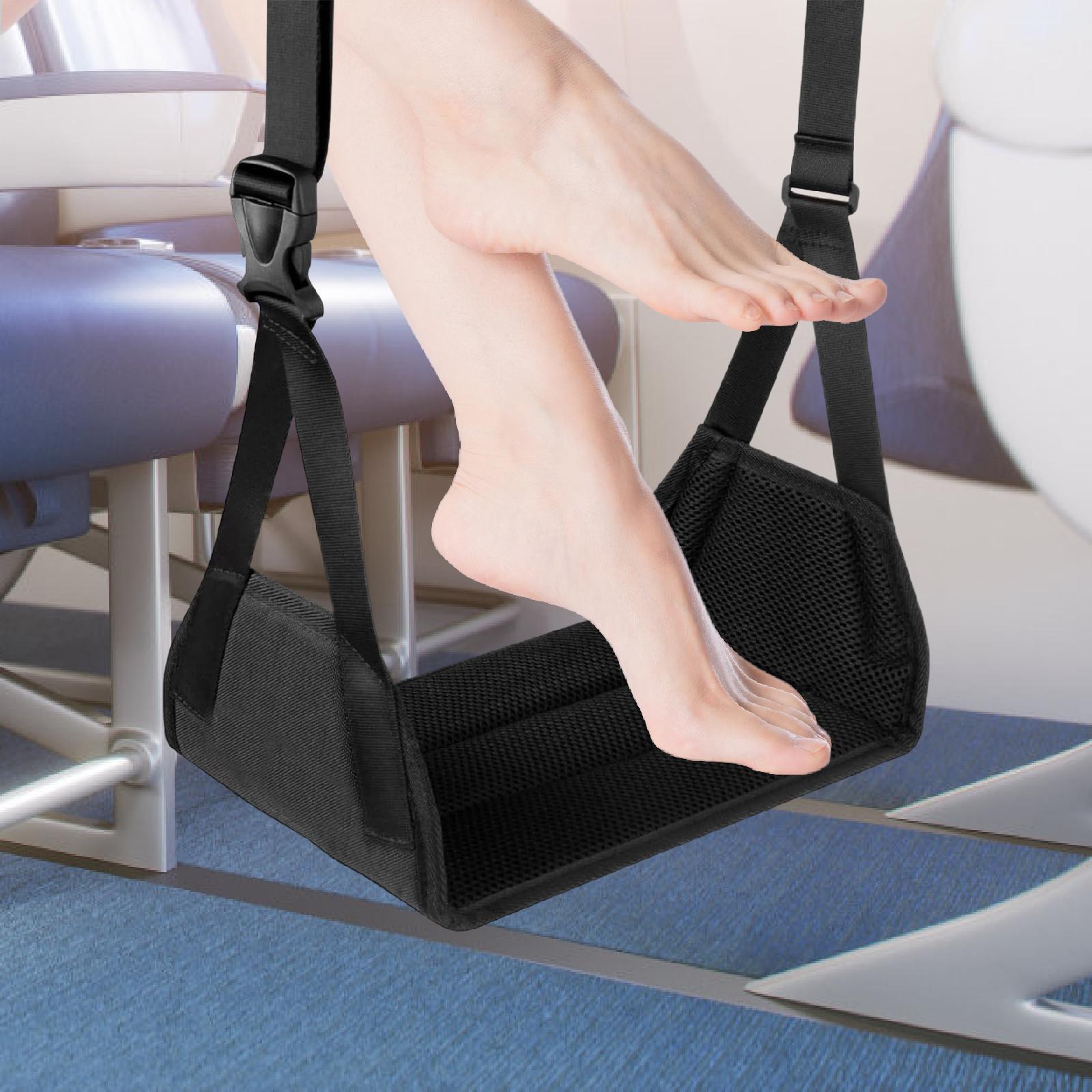 飛行機フットレストハンモック、デスク下用竹製調節可能レッグク - Car Accessories Under 100 のレビューと価格