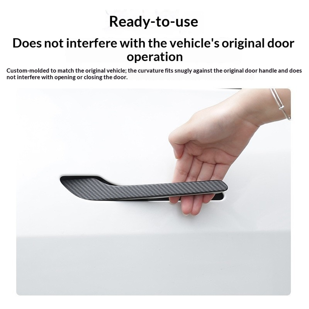 カーボンファイバー製車ドアハンドル保護ステッカー、テスラ モ - Car Door Handle Protector のレビューと価格