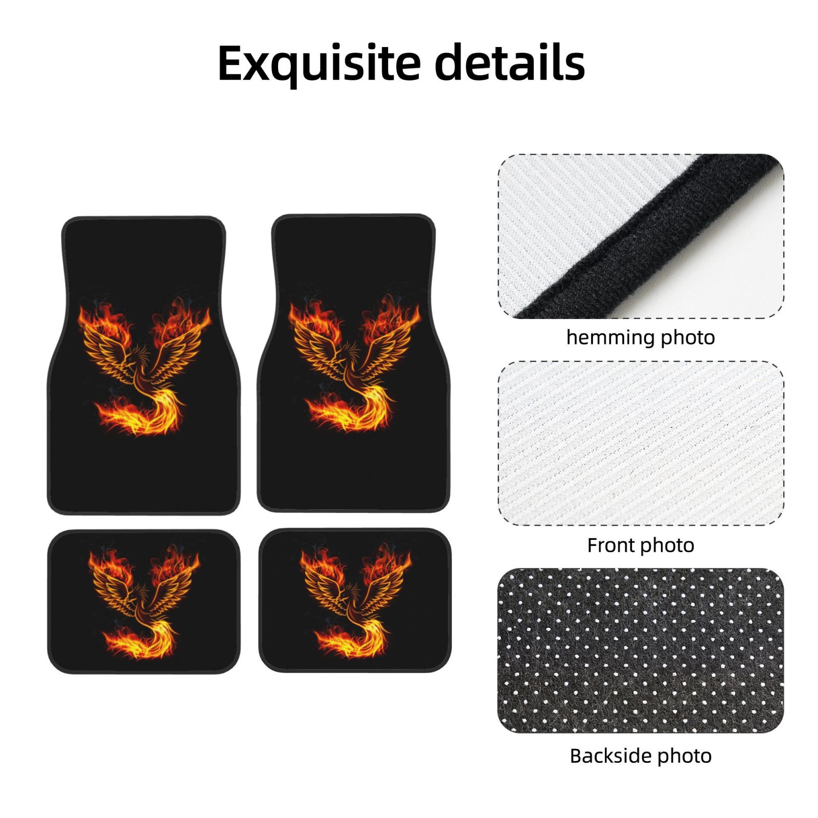 炎の鳥火鳳凰プリント車のフロアマット滑り止めカーペットラグフ - Car Accessories Phoenix のレビューと価格