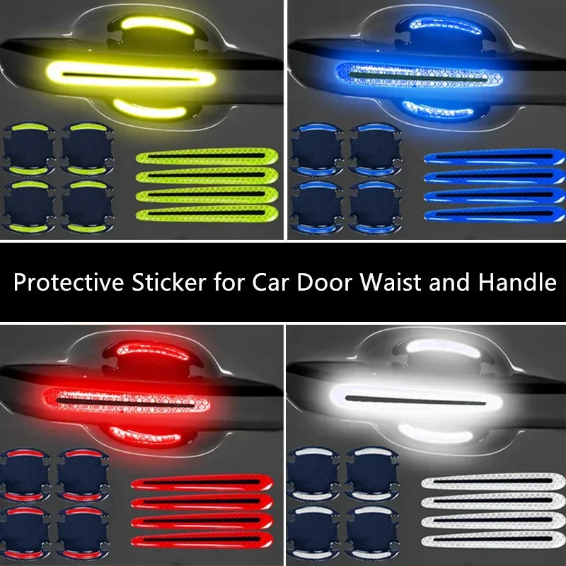 8個入り 車のドアハンドルプロテクター 安全警告 反衝突 防 - Car Door Handle Protector のレビューと価格