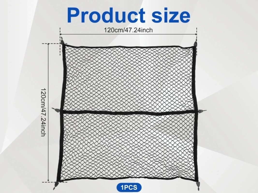 車用メッシュ伸縮ナイロンリアバックカーゴトランク収納オーガナ - Car Cargo Net Trunk のレビューと価格