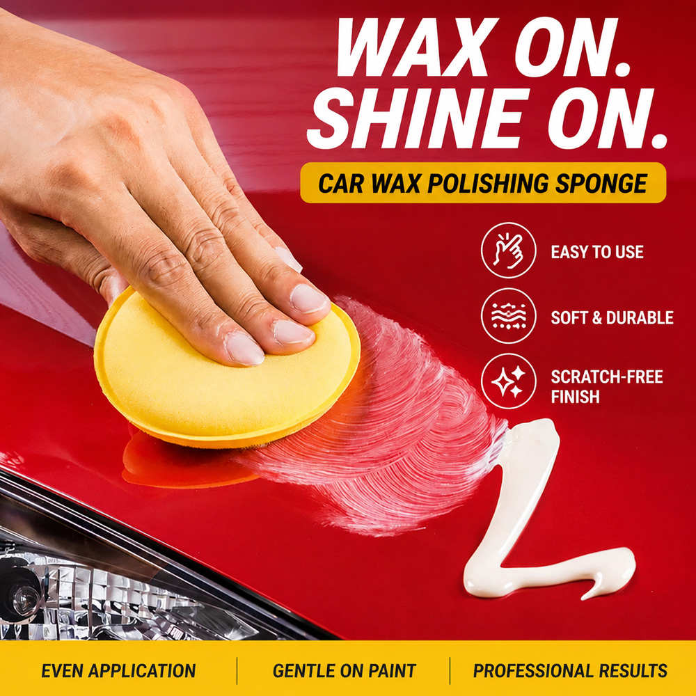 12個入り 再利用可能な黄色い丸型研磨スポンジ、ワックス塗布 - Car Wax Polishing Pad のレビューと価格