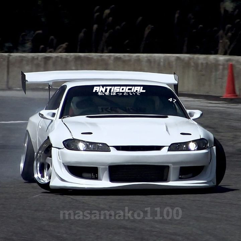JDMスタイル「ANTISOCIRL」ビニールデカール、フロ - Car Accessories Banner のレビューと価格