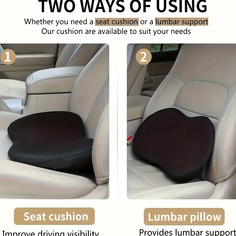 2-in-1カーシートクッションランバーピロー、ユニバーサル - Car Seat Cushion Memory Foam のレビューと価格
