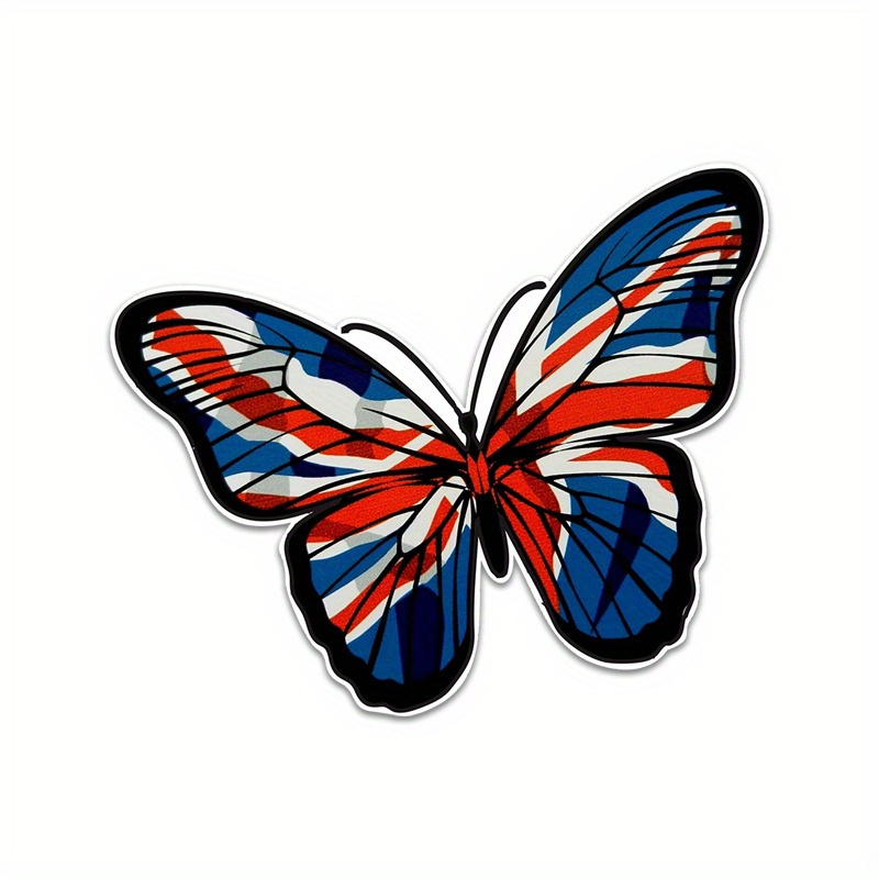 蝶のエングランド国旗GB UKジャックビニールカーステッカー - Car Accessories Uk のレビューと価格
