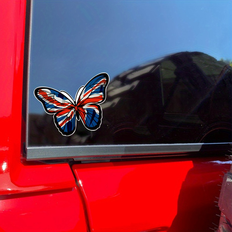 蝶のエングランド国旗GB UKジャックビニールカーステッカー - Car Accessories Uk のレビューと価格
